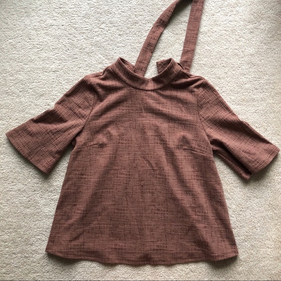 ANTHROPOLOGIE TIE BACK MOCK NECK TEXTURED BLOUSE - Picture 4 of 13